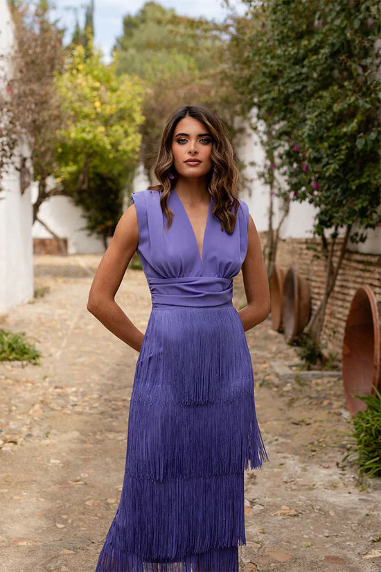 Betina / Vestido Sofisticado de Flecos
