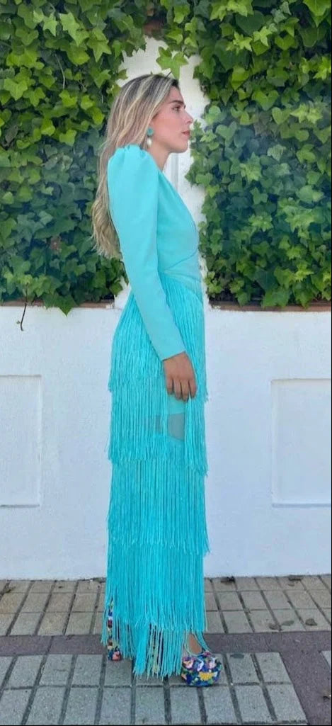 Vestido Flecos Chic