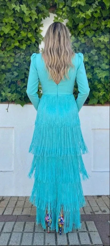 Vestido Flecos Chic
