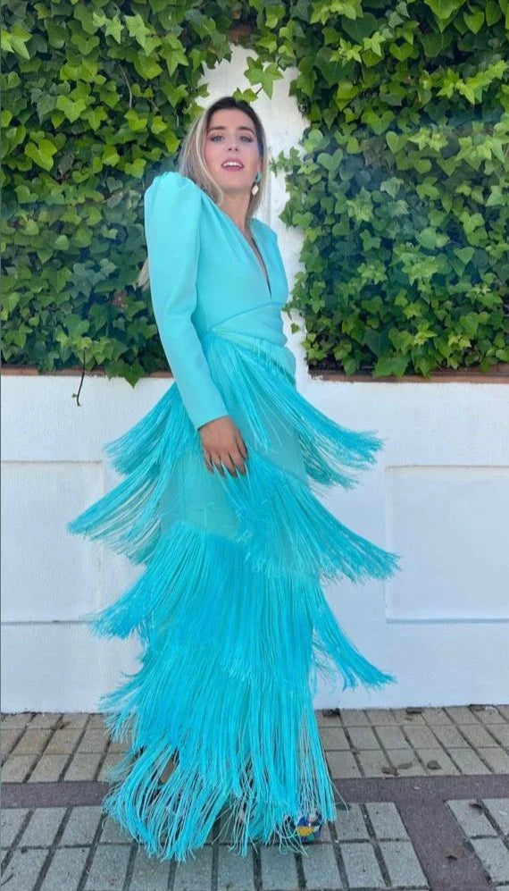Vestido Flecos Chic