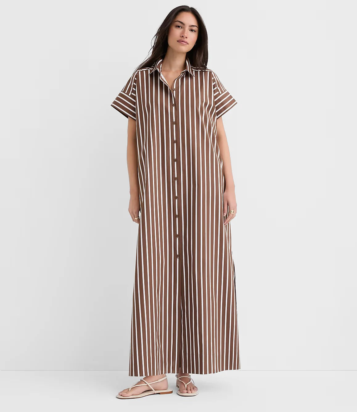 vestido Camisero Rayas Oxford